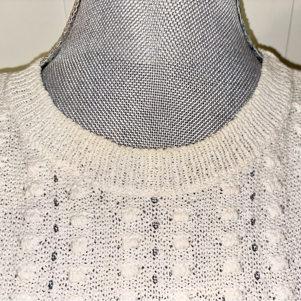 INC International Concepts Cream Knit Ruffle Hem Sweater - Picture 8 of 11